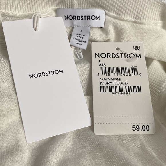 New Nordstrom cardigan in Ivory Cloud color size large - Picture 6 of 6